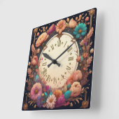 Blume Quadratische Wanduhr (Winkel)
