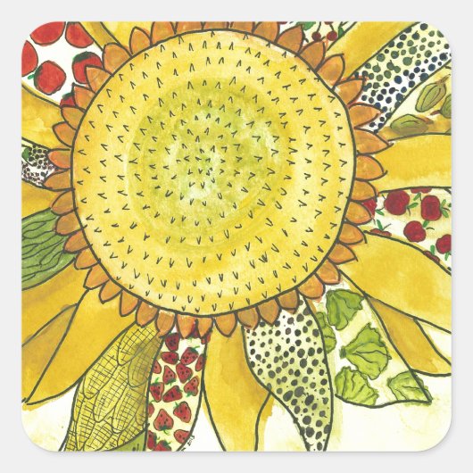Blume Quadratischer Aufkleber (Vorderseite)