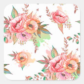 Blume Quadratischer Aufkleber (Vorderseite)