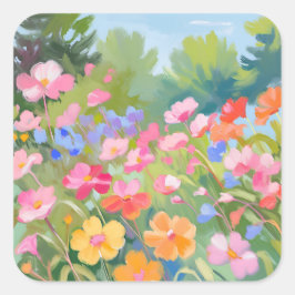 Blume Quadratischer Aufkleber