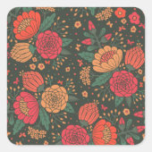 Blume Quadratischer Aufkleber (Vorderseite)