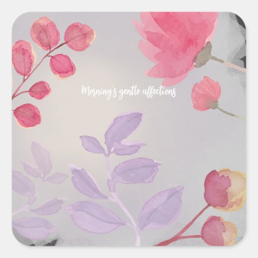 Blume Quadratischer Aufkleber (Vorderseite)