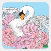 Blume Quadratischer Aufkleber (Vorderseite)