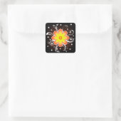 Blume Quadratischer Aufkleber (Tasche)