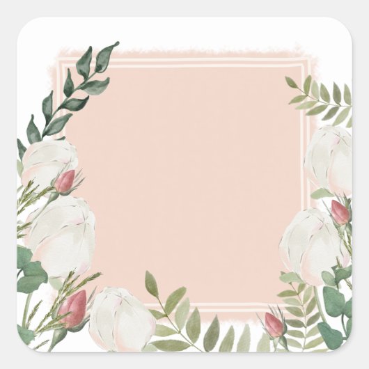 Blume Quadratischer Aufkleber (Vorderseite)