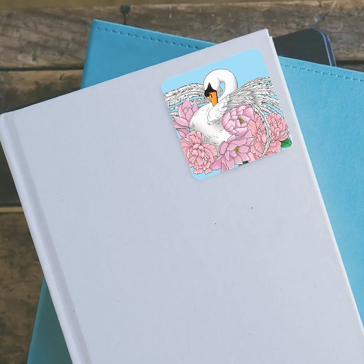 Blume Quadratischer Aufkleber