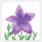 Blume Quadratischer Aufkleber (Vorderseite)