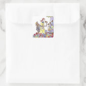 Blume Quadratischer Aufkleber (Tasche)