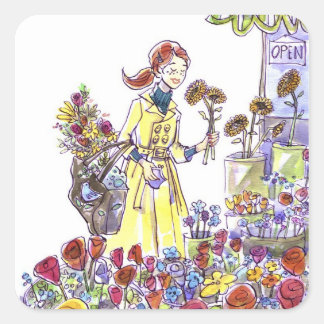 Blume Quadratischer Aufkleber