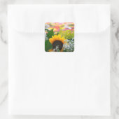 Blume Quadratischer Aufkleber (Tasche)