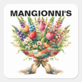 BLUME QUADRATISCHER AUFKLEBER (Vorderseite)