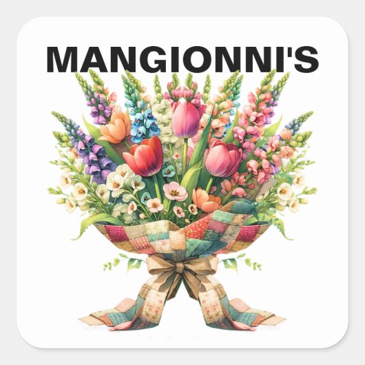 BLUME QUADRATISCHER AUFKLEBER (Vorderseite)