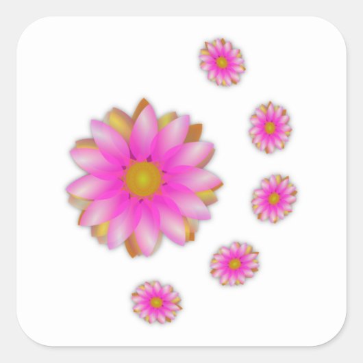 Blume Quadratischer Aufkleber (Vorderseite)