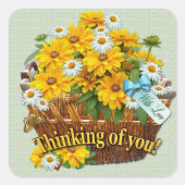 Blume Quadratischer Aufkleber (Vorderseite)