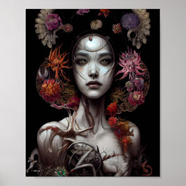 Blume Queen Surreal Gothasy Fantasy Art Poster