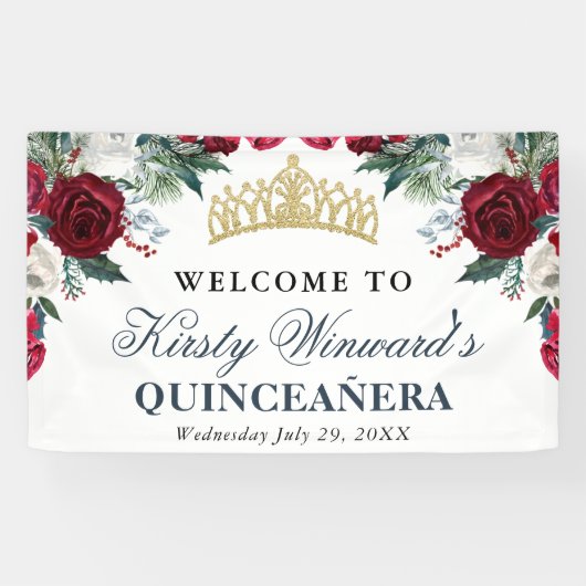 Blume Quinceanera Banner (Horizontal)