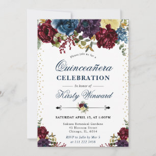 Blume Quinceanera Einladung