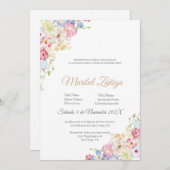 Blume Quinceanera Einladung (Vorne/Hinten)