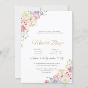 Blume Quinceanera Einladung