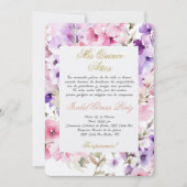 Blume quinceañera einladung (Vorderseite)