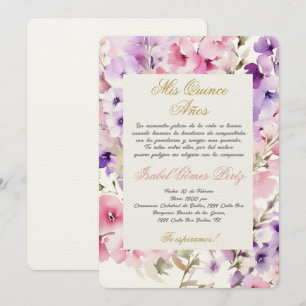 Blume quinceañera einladung