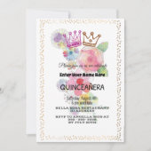 Blume QUINCEAÑERA Einladung (Vorderseite)