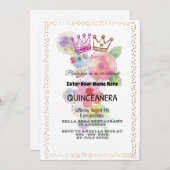 Blume QUINCEAÑERA Einladung (Vorne/Hinten)