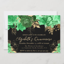 Blume Quinceanera, grün und goldfarben