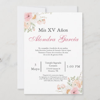 Blume Quinceñera Einladung