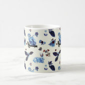 Blume Rabbit Monkey Blau Vintag Kaffeetasse (Mittel)