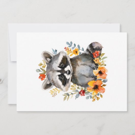 Blume Raccoon Einladung (Vorderseite)
