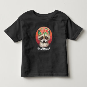 Blume Racoon Sunset Personalisieren Kleinkind T-shirt