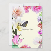 Blume Rahmen & Butterfly Bridal Dusche Einladung (Rückseite)