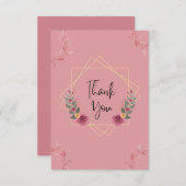 Blume Rahmen Danke Karte (Vorne/Hinten)