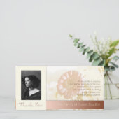 Blume Rahmen Foto Beileid Vielen Dank P Dankeskarte (Stehend Vorderseite)