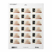 Blume Rahmen Foto Familie Danke Label Adressaufkleber (Vorne)