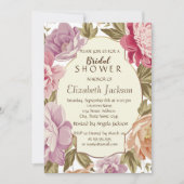 Blume, Rahmen, Glitzer Brautparty Einladung (Vorderseite)