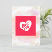 Blume Rahmen Kreis und Liebe Einladung (Stehend Vorderseite)