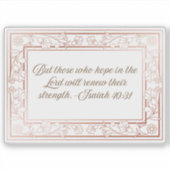 Blume Rahmen mit Bibelverse Isaiah 40:31 Aufkleber (Vorderseite)