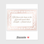 Blume Rahmen mit Bibelverse Isaiah 40:31 Aufkleber (Blatt)