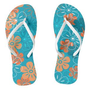 Blume Rain Hawaiian Retro Floral Badesandalen