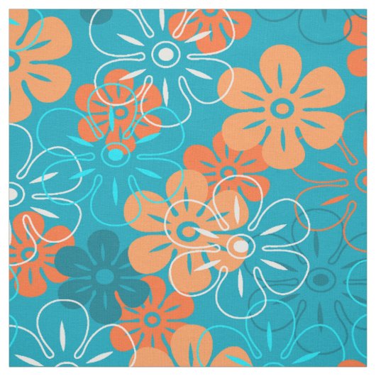 Blume Rain Hawaiian Retro Floral Stoff (Muster)