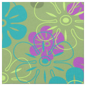 Blume Rain Hawaiian Retro Floral Stoff (Nahaufnahme)