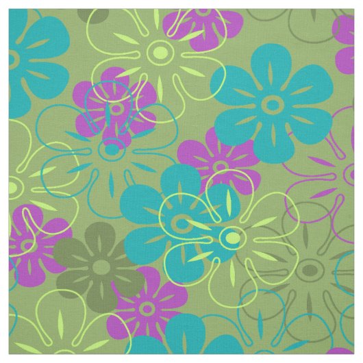 Blume Rain Hawaiian Retro Floral Stoff (Muster)