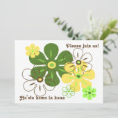 Blume Rain Tropical Luau Einladung (Stehend Vorderseite)