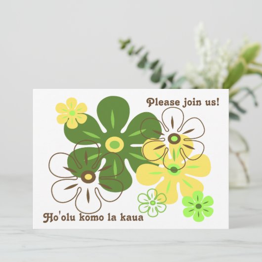 Blume Rain Tropical Luau Einladung (Stehend Vorderseite)