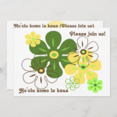 Blume Rain Tropical Luau Einladung (Vorne/Hinten)