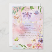 Blume Rainbow Baby Dusche Einladung (Vorderseite)