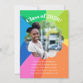 Blume Rainbow Foto Graduation Party Einladung (Vorderseite)