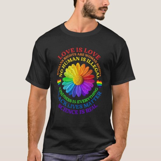 Blume Rainbow Human Black Living Rights Science LG T-Shirt (Vorderseite)